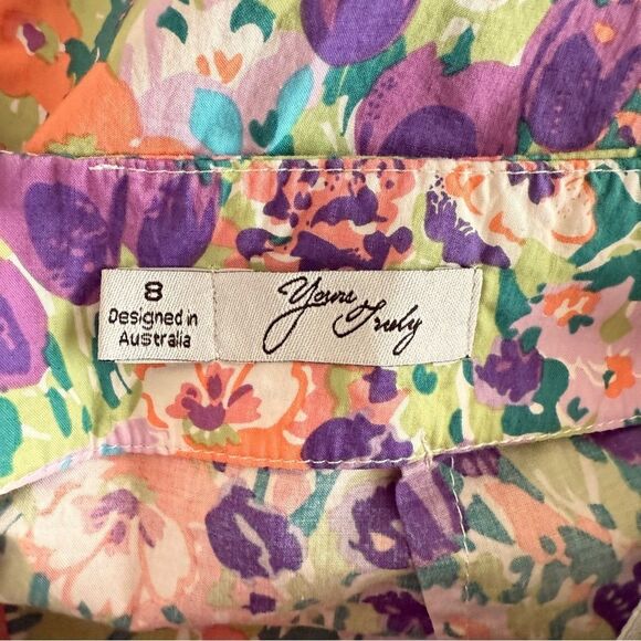 Yours Truly Woman's Ruffle Side Gadered Floral Lightweight Skirt 8 - Picture 7 of 10